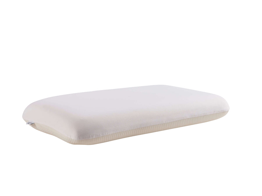 AVONEST Ergonomic Memory Foam Pillow with dual-sided pillowcase for neck and head support, cooling summer side, and breathable air layer side.