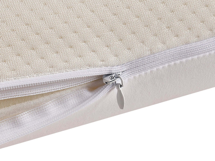 Close-up of AVONEST Ergonomic Memory Foam Pillow with a zippered dual-sided pillowcase, showing the cooling and breathable fabric layers.